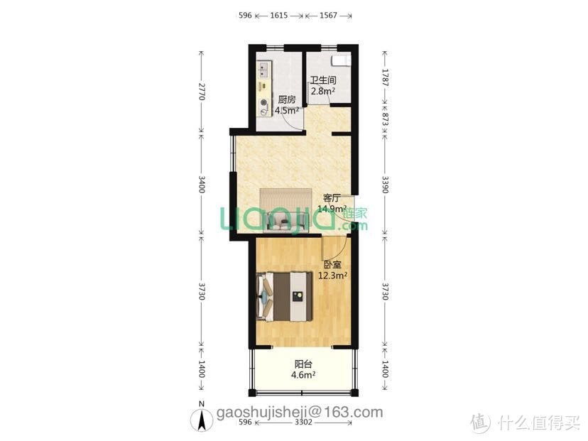 将小户型进行到底:39平两室一厅·条头糕户型也有春天